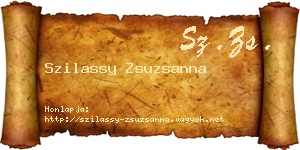 Szilassy Zsuzsanna névjegykártya
